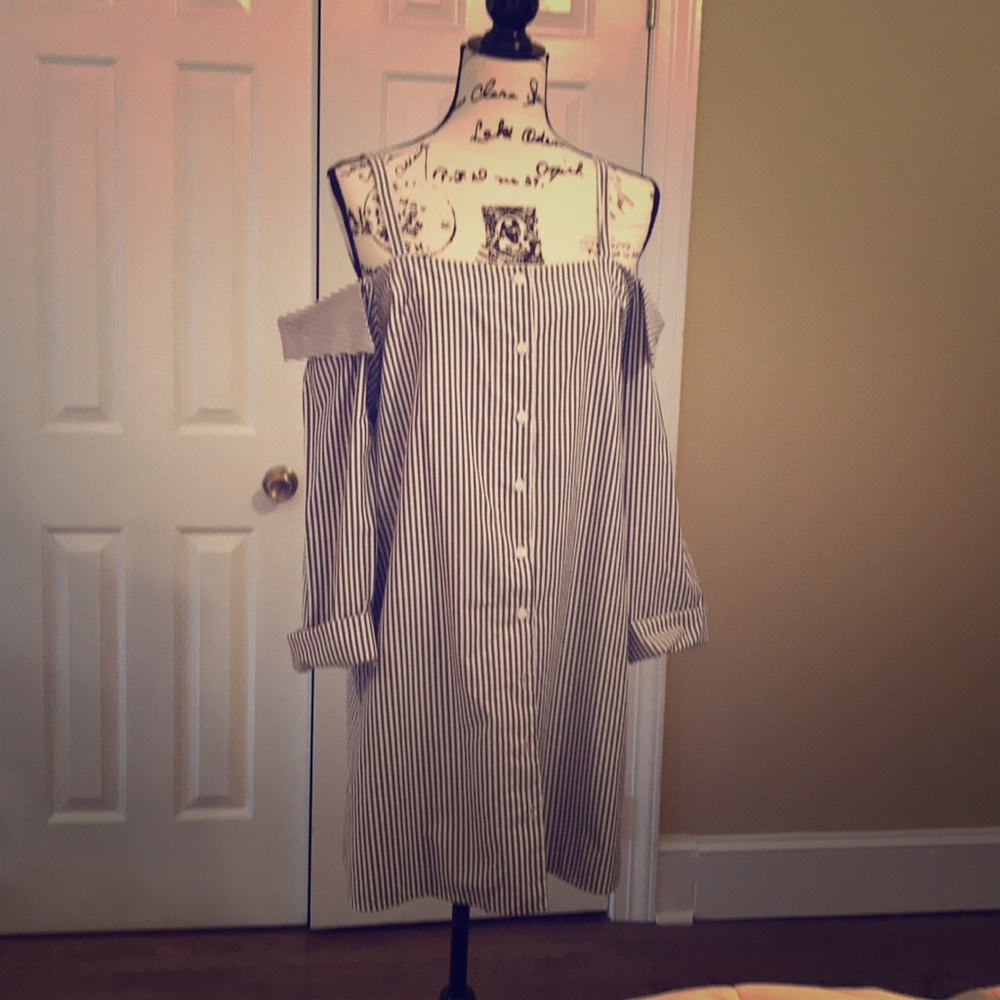 Off shoulder tunic with straps